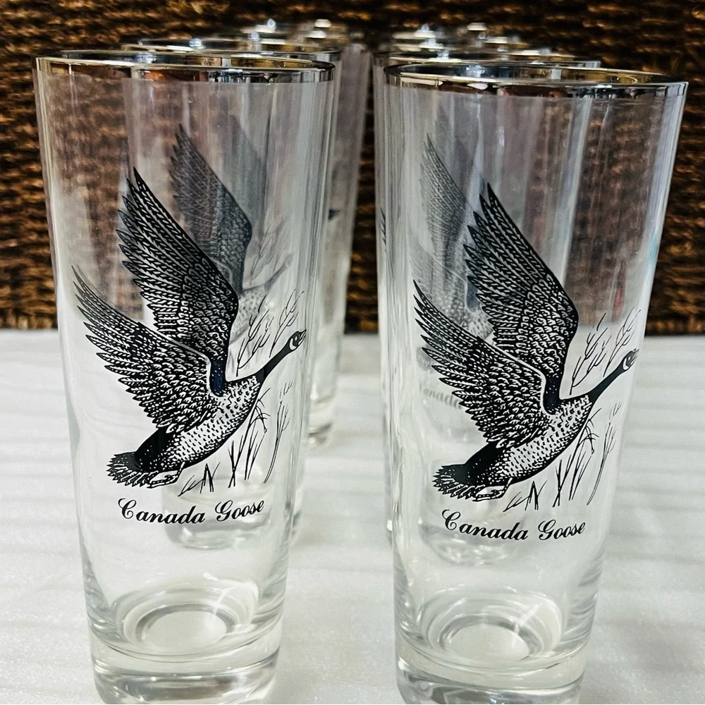 Sportsman by Federal Glass Set of 8 Canada Goose Highball or Tumbler Glasses